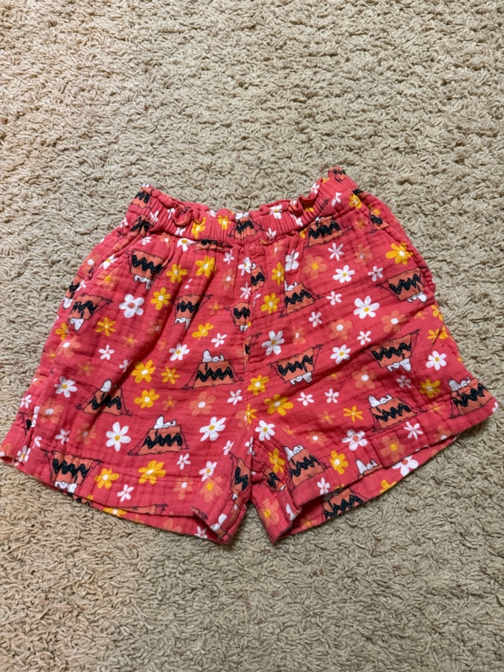 Hanna Andersson Peanuts Collab Floral & Patterned Kids Shorts Size 4